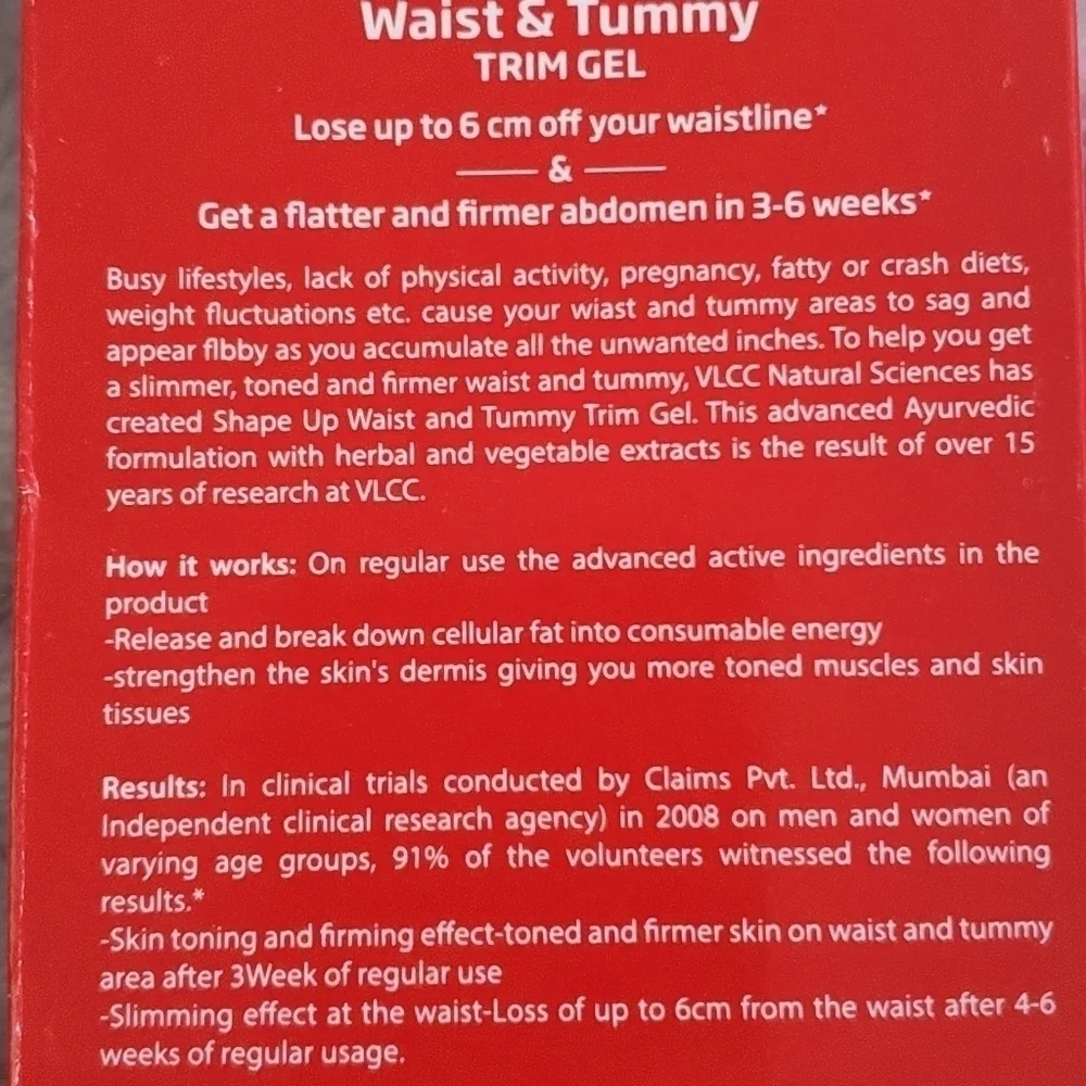 VLCC Shape Up Waist Tummy Trim Gel
